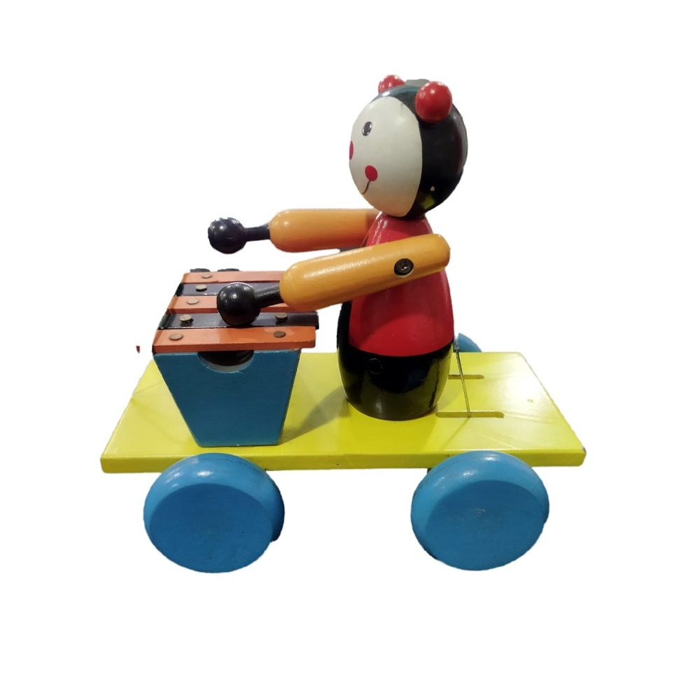 Toy wooden dool set pulling/949