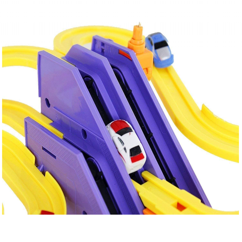 Track Racer Toy Game Car Racing Ramp Set Battery Operated Musical Toy, Kids  Games, Musical car race ramp track racer for kids.