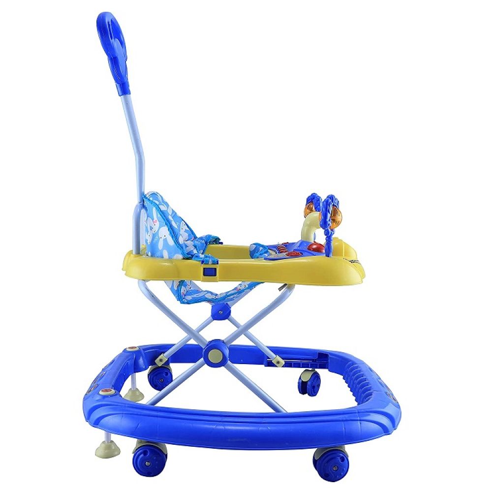 Baby Stopper Walker with Parental handle and Music -Mixed Colour