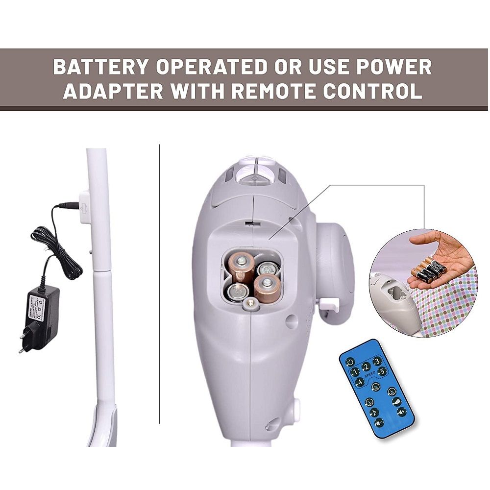 R for Rabbit Automatic Swing Cradle with Remote Control, Balanced Automatic Swing Cradle, Electronic Cradle for Kids,  CDLBC01 Cream