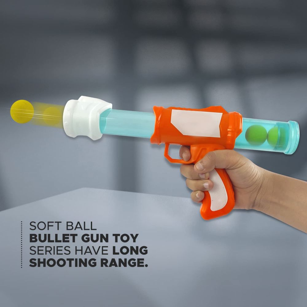 Air Pressure Foam Blaster Shooting Gun Toy for Kids 5 Foam Balls, Mega Blaster Gun