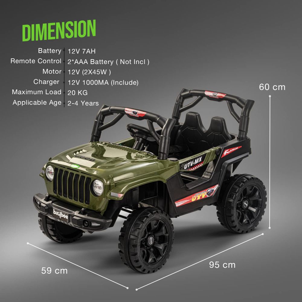 Baby rechargeable Jeep MJ124-Green