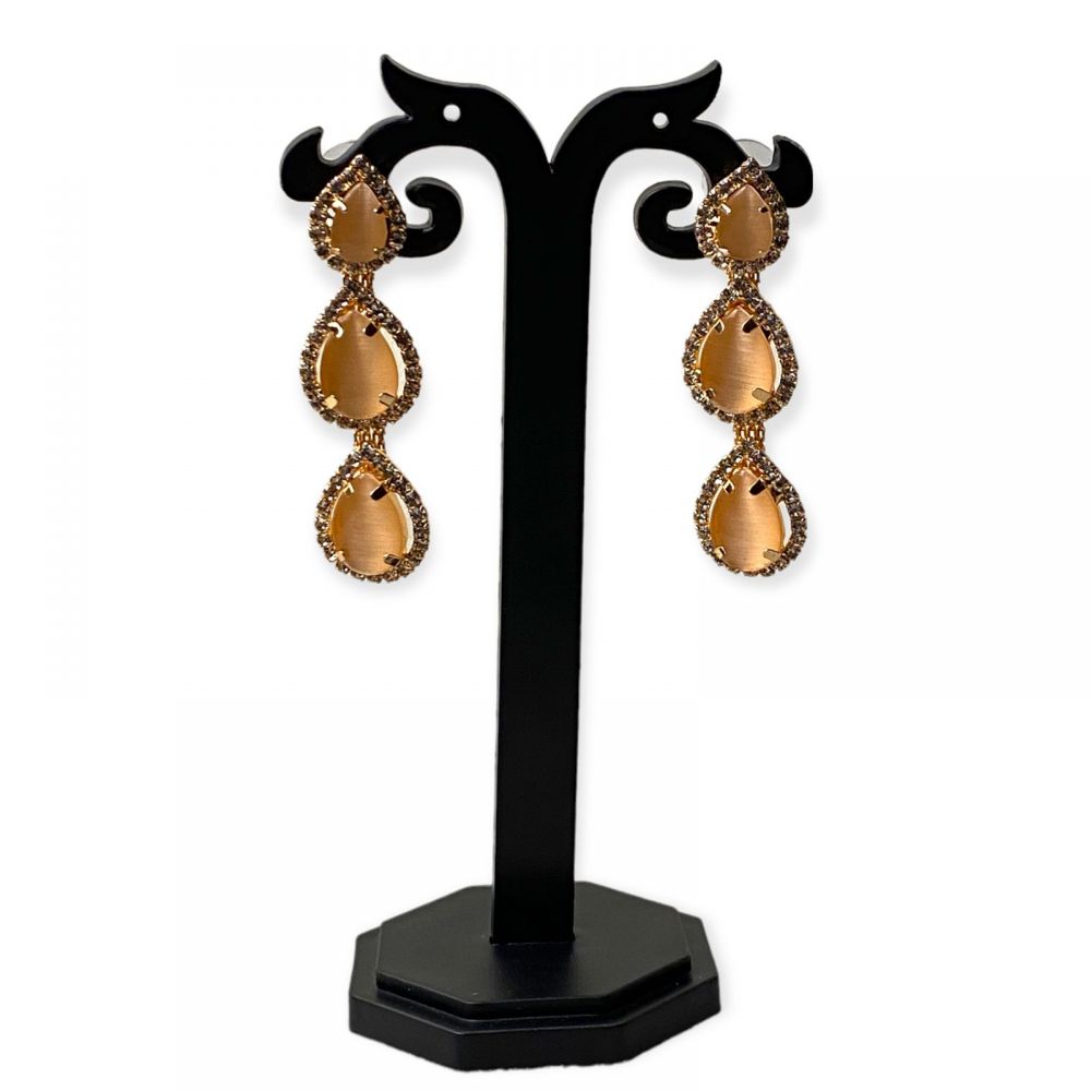 Oxidised Gold-Toned Jhumka Earrings Alloy Jhumki Earring