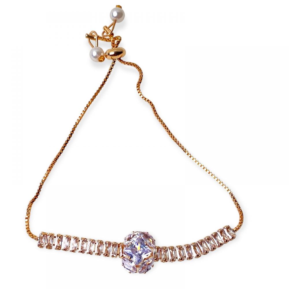 Bracelets For Ladies Estonished White Faux Stone Rose Gold