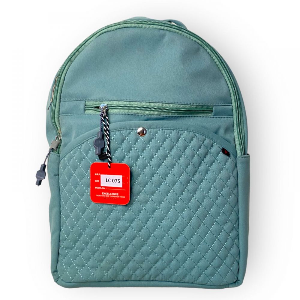 Ladies backpack bag green color