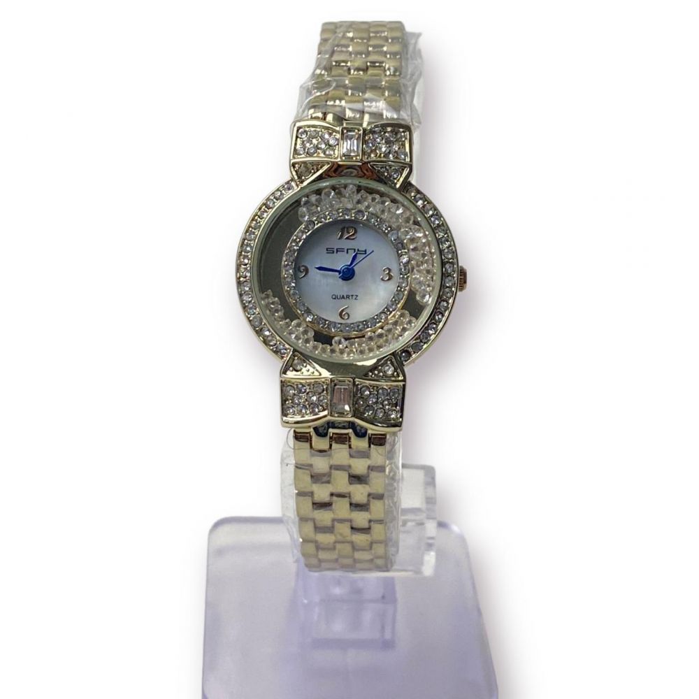 Ladies Diamond Watch Silver Strap Analog Watch