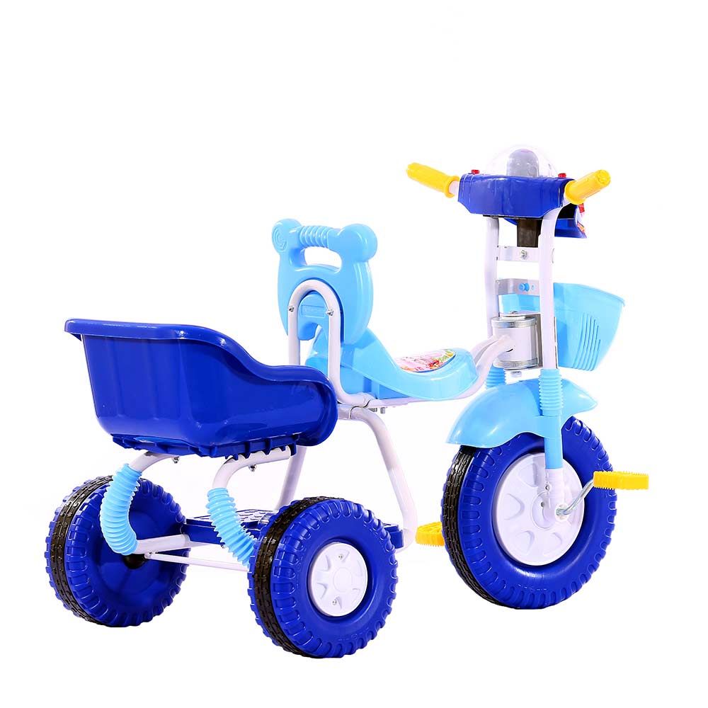 Baby tricycle with double clearance seat