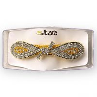 Metallic Stones Studded Hair Clip Gold Plated