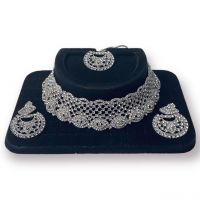 Elegant Roduim Choker Set With Earrings