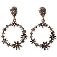 Gold Plated and black Marcasite Stone Dangler Earrings