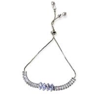 Stylish Bracelets Platinum Sleek Bracelets With Small Zironics For Girls