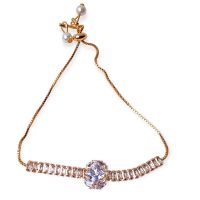 Bracelets For Ladies Estonished White Faux Stone Rose Gold