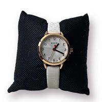 White Leather Fashion Stylish Quartz Wristwatch Rosegold